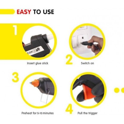 Mega 40 W Hot Melt Glue Gun (Free 20 Glue Sticks)