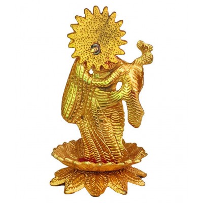 Metal Lord Radha Krishna Murti Statue Idol Showpiece Gift (8 x 8 x 14) cm Golden, Metal Lord Radha Krishna Murti Statue Idol Showpiece Gift (8 x 8 x 14) cm Golden,