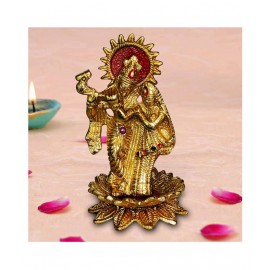 Metal Lord Radha Krishna Murti Statue Idol Showpiece Gift (8 x 8 x 14) cm Golden, Metal Lord Radha Krishna Murti Statue Idol Showpiece Gift (8 x 8 x 14) cm Golden,