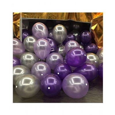 Metallic Balloons ( Purple&Silver) for decoration pack of 50