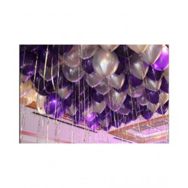 Metallic Balloons ( Purple&Silver) for decoration pack of 50