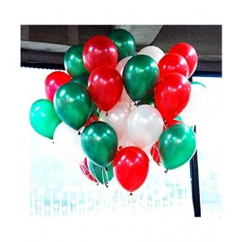 Metallic Balloons for Christmas Party Decoration - Red & Green & White - 51 pcs