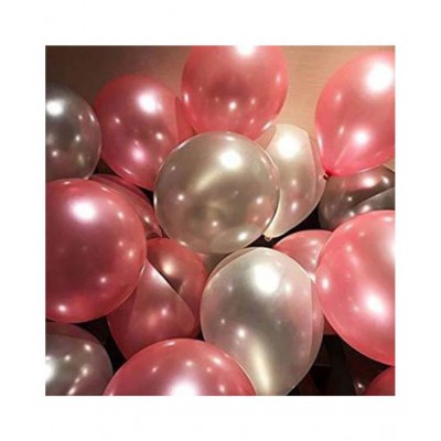 Metallic Pink/ Silver Party Birthday Balloons (100)