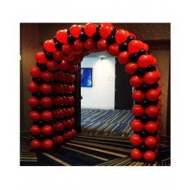 Metallic Red and Black Balloons for Decoration Combo Pack of 50