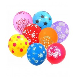 Mix Print BIG Size 12 Inchs Latex Balloons,(Multi-Color, Pack of 25) for happy birthday decoration item, birthday decoration kit, birthday balloon decoration combo for Boys, Girls, Kids, husband and Wife.