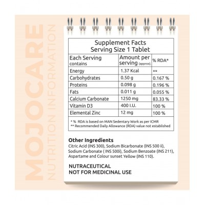 Mojocare FIZZ L-Arginine Effervescent Tablets - 10pc (Pack of 2), Sugar Free Orange Flavor, Supports Pump & Endurance, Sugarfree Endurance Supplement, Pre-workout supplement for recovery