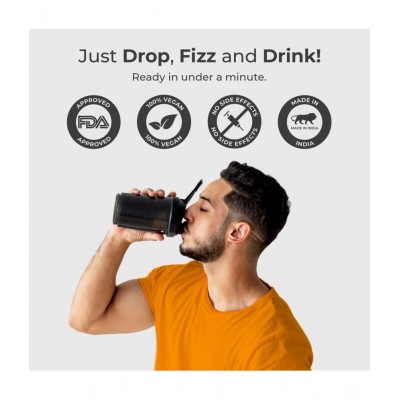 Mojocare FIZZ L-Arginine Effervescent Tablets - 10pc (Pack of 2), Sugar Free Orange Flavor, Supports Pump & Endurance, Sugarfree Endurance Supplement, Pre-workout supplement for recovery