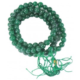 Moksha Green Agate - Hakik Mala 108+1 Stone