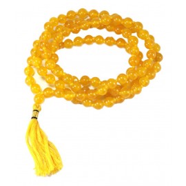 Moksha Yellow Agate Hakik Mala with 108+1 Stone