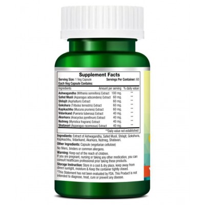 Morpheme Remedies Kohinoor Gold Plus (With Shilajit, Ashwagandha, Safed Musli, Mucuna, Tribulus) - 60 Veg Capsules