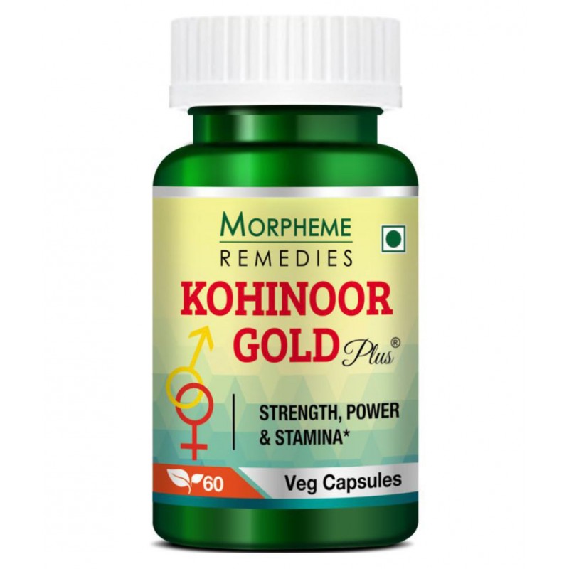 Morpheme Remedies Kohinoor Gold Plus (With Shilajit, Ashwagandha, Safed Musli, Mucuna, Tribulus) - 60 Veg Capsules
