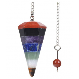 Multi Colour 7 Chakra Natural Agate Stone Pnduluam