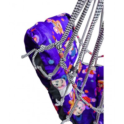 Multicolor Blue Velvet Comfortable Cotton Baby Swing for Kids/Babies up to 15KG with safety belt