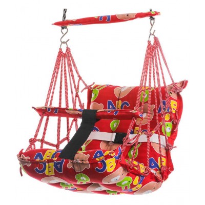 Multicolor Red Comfortable Cotton Baby Swing for Kids/Babies up to 15KG with safety belt