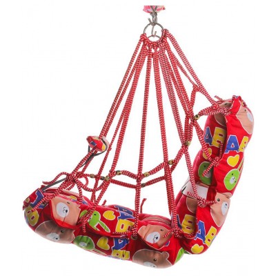 Multicolor Red Comfortable Cotton Baby Swing for Kids/Babies up to 15KG with safety belt