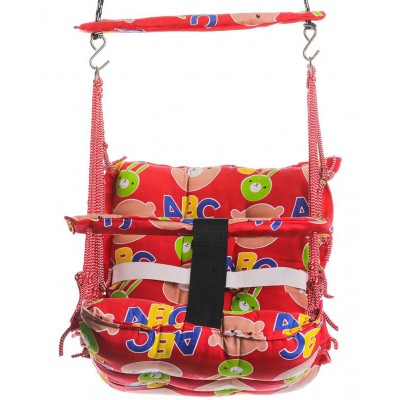 Multicolor Red Comfortable Cotton Baby Swing for Kids/Babies up to 15KG with safety belt