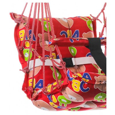Multicolor Red Comfortable Cotton Baby Swing for Kids/Babies up to 15KG with safety belt