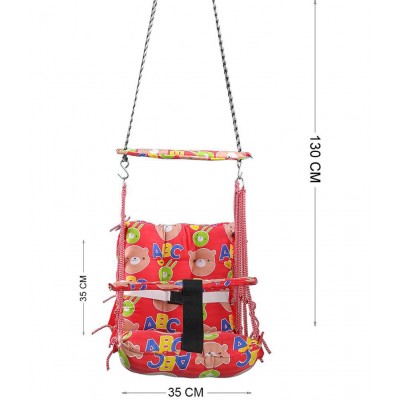 Multicolor Red Comfortable Cotton Baby Swing for Kids/Babies up to 15KG with safety belt