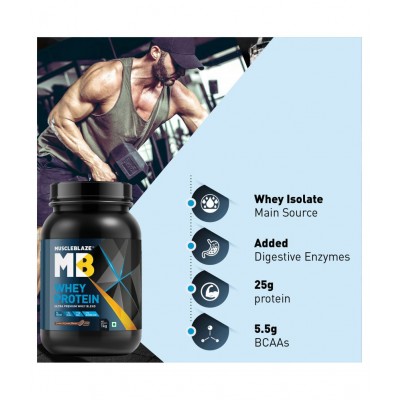 MuscleBlaze 100% Whey Protein, Ultra Premium Whey Blend (Cookies & Cream, 1 kg / 2.2 lb, 30 Servings)