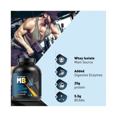 MuscleBlaze 100% Whey Protein, Ultra Premium Whey Blend (Cookies & Cream, 2 kg / 4.4 lb, 60 Servings)