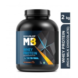 MuscleBlaze 100% Whey Protein, Ultra Premium Whey Blend (Rich Milk Chocolate, 2 kg / 4.4 lb, 60 Servings)