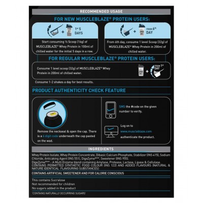 MuscleBlaze 100% Whey Protein, Ultra Premium Whey Blend (Strawberry, 2 kg / 4.4 lb, 62 Servings)