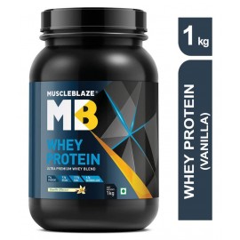 MuscleBlaze 100% Whey Protein, Ultra Premium Whey Blend (Vanilla, 1 kg / 2.2 lb, 30 Servings)
