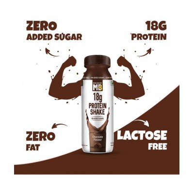 MuscleBlaze 18 g Protein Shake, No Added Sugar, Weight Management, Chocolate, Pack of 6 (200 ml*6) Energy Drink for All 1200 ml