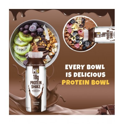MuscleBlaze 18 g Protein Shake, No Added Sugar, Weight Management, Chocolate, Pack of 6 (200 ml*6) Energy Drink for All 1200 ml