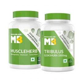MuscleBlaze Ayurveda For Performance, MuscleHerb, 30 Tablets and Tribulus 1000mg, 60 Tablets (Combo)