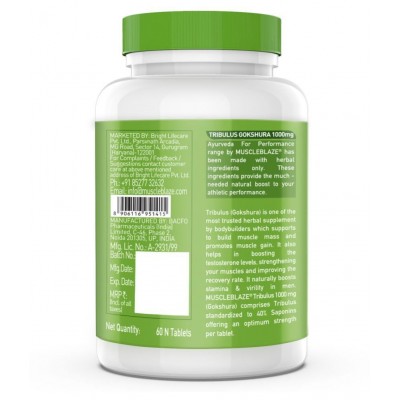 MuscleBlaze Ayurveda For Performance, Tribulus 1000 mg, (60 Tablets)