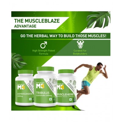 MuscleBlaze Ayurveda for Performance, Ashwagandha 1000 mg, High Strength Potent Formula, 60 Tablets