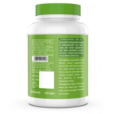 MuscleBlaze Ayurveda for Performance, Ashwagandha 1000mg, 60 Tablets and Tribulus 1000 mg, 60 Tablets (Combo Pack)