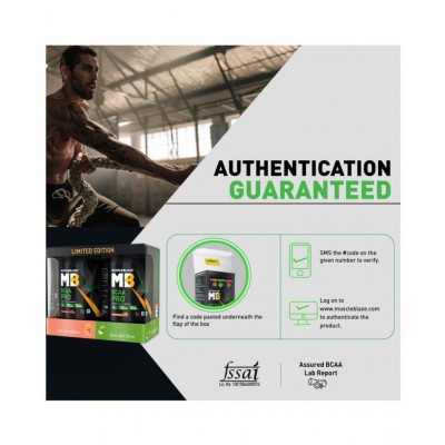 MuscleBlaze BCAA Pro, Intra Workout, 7g Vegan BCAAs, Glutamine & Electrolytes (Fruit Splash & Green Apple, 250 g, 16 Servings)