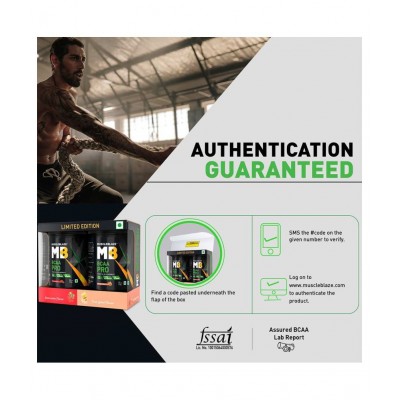 MuscleBlaze BCAA Pro, Intra Workout, with 7g Vegan BCAAs, Glutamine & Electrolytes (Watermelon & Fruit Splash, 250 g, 16 Servings)