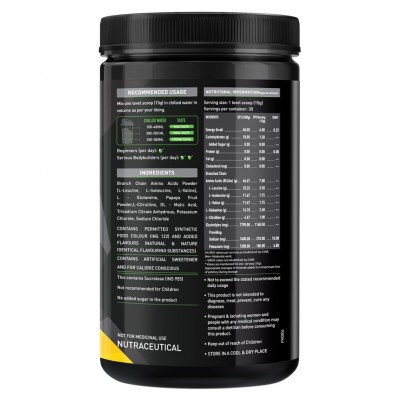 MuscleBlaze BCAA Pro, Powerful Intra Workout, 7g Vegan BCAAs, 2.50 g Glutamine & Electrolytes (Fruit Splash, 450 g, 30 Servings)