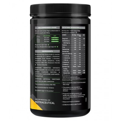 MuscleBlaze BCAA Pro, Powerful Intra Workout, with 7g Vegan BCAAs, 1057 mg Electrolytes, 2.50 g Glutamine (Pineapple, 450 g, 30 Servings)