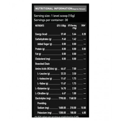 MuscleBlaze BCAA Pro, Powerful Intra Workout, with 7g Vegan BCAAs, 1057 mg Electrolytes, 2.50 g Glutamine (Pineapple, 450 g, 30 Servings)