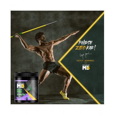 MuscleBlaze BCAA Pro, Powerful Intra Workout, with 7g Vegan BCAAs, 1168 mg Electrolytes & 100% RDA of Vitamin C (Natural Grape, 250 g, 16 Servings)