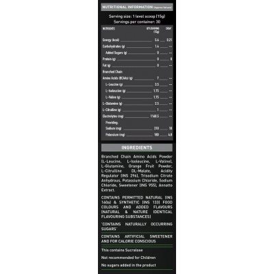 MuscleBlaze BCAA Pro, Powerful Intra Workout, with 7g Vegan BCAAs, Glutamine & Electrolytes (Green Apple, 450 g, 30 Servings)