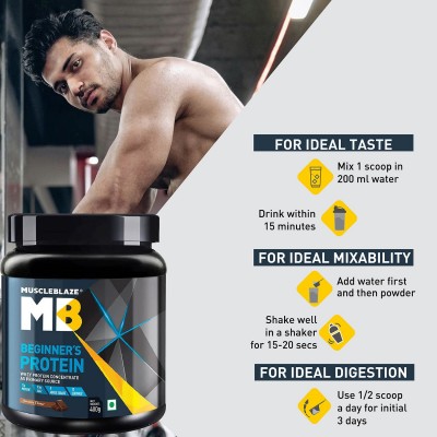 MuscleBlaze Beginner's Whey Protein (400 g, Chocolate) MuscleBlaze Beginner's Whey Protein (400 g, Chocolate)