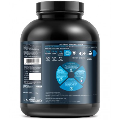 MuscleBlaze Beginner's Whey Protein, No Added Sugar, Faster Muscle Recovery & Improved Strength (Chocolate, 2 kg / 4.4 lb, 66 Servings) MuscleBlaze Beginner's Whey Protein, No Added Sugar, Faster Muscle Recovery & Improved Strength (Chocolate, 2 kg / 4.4 lb, 66 Servings)