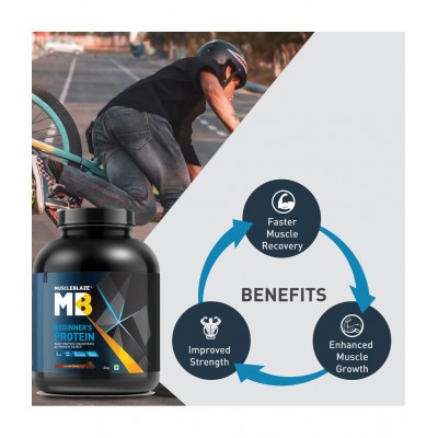 MuscleBlaze Beginner's Whey Protein, No Added Sugar, Faster Muscle Recovery & Improved Strength (Chocolate, 2 kg / 4.4 lb, 66 Servings) MuscleBlaze Beginner's Whey Protein, No Added Sugar, Faster Muscle Recovery & Improved Strength (Chocolate, 2 kg / 4.4 lb, 66 Servings)