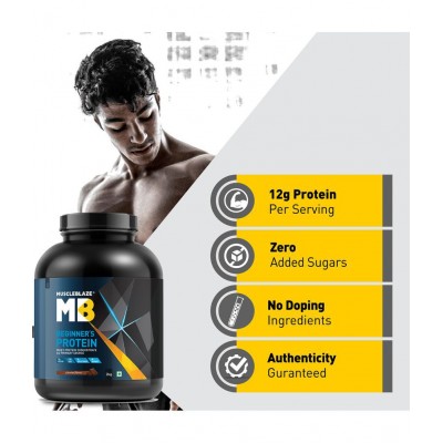 MuscleBlaze Beginner's Whey Protein, No Added Sugar, Faster Muscle Recovery & Improved Strength (Chocolate, 2 kg / 4.4 lb, 66 Servings) MuscleBlaze Beginner's Whey Protein, No Added Sugar, Faster Muscle Recovery & Improved Strength (Chocolate, 2 kg / 4.4 lb, 66 Servings)