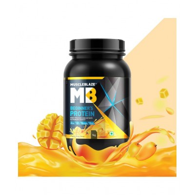 MuscleBlaze Beginner's Whey Protein Supplement (Magical Mango, 1 kg / 2.2 lb, 33 Servings)