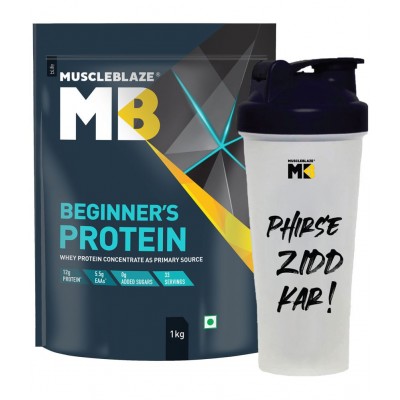 MuscleBlaze Beginners WheyProtein & Shaker 1 kg