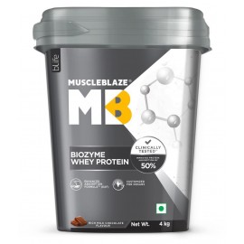 MuscleBlaze Biozyme Whey Protein (Rich Milk Chocolate, 4 kg / 8.8 lb, 121 Servings)