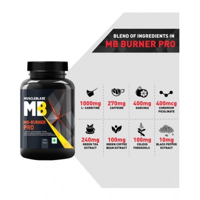 MuscleBlaze Burner PRO | 1000mg L- Carnitine | 400mg Garcinia | Caffeine & Green Tea Extract, 60 tablets