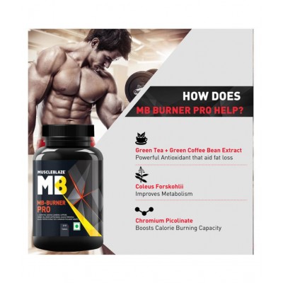 MuscleBlaze Burner PRO | 1000mg L- Carnitine | 400mg Garcinia | Caffeine & Green Tea Extract, 60 tablets