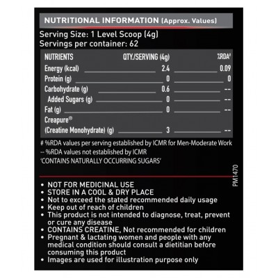 MuscleBlaze CreaPRO Creatine with Creapure, 250 gms / 0.55 lb (Fruit Punch)